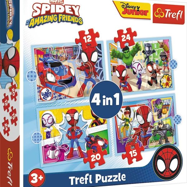 Trefl Disney Marvel Pussel Spidey and His Amazing Friends 4-in-1|