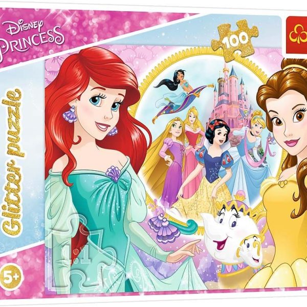 Trefl Disney Princess Glitter Pussel 100 Bitar|