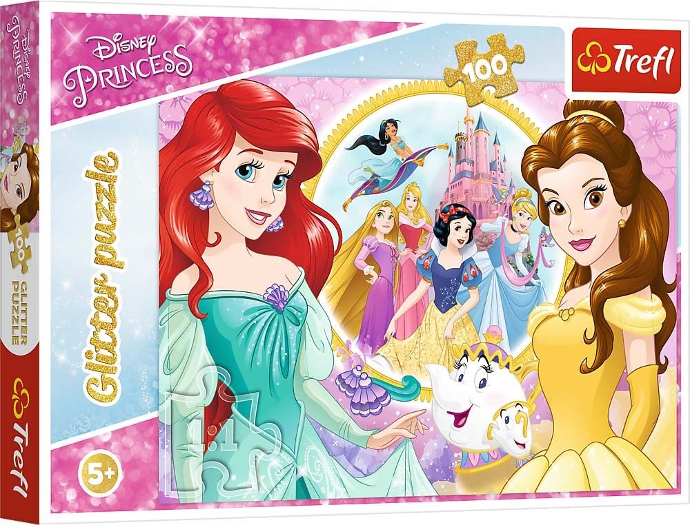 Trefl Disney Princess Glitter Pussel 100 Bitar|