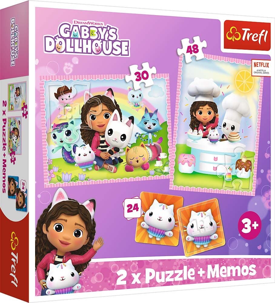 Trefl Gabby's Dollhouse Pussel 2-i-1 + Memo|