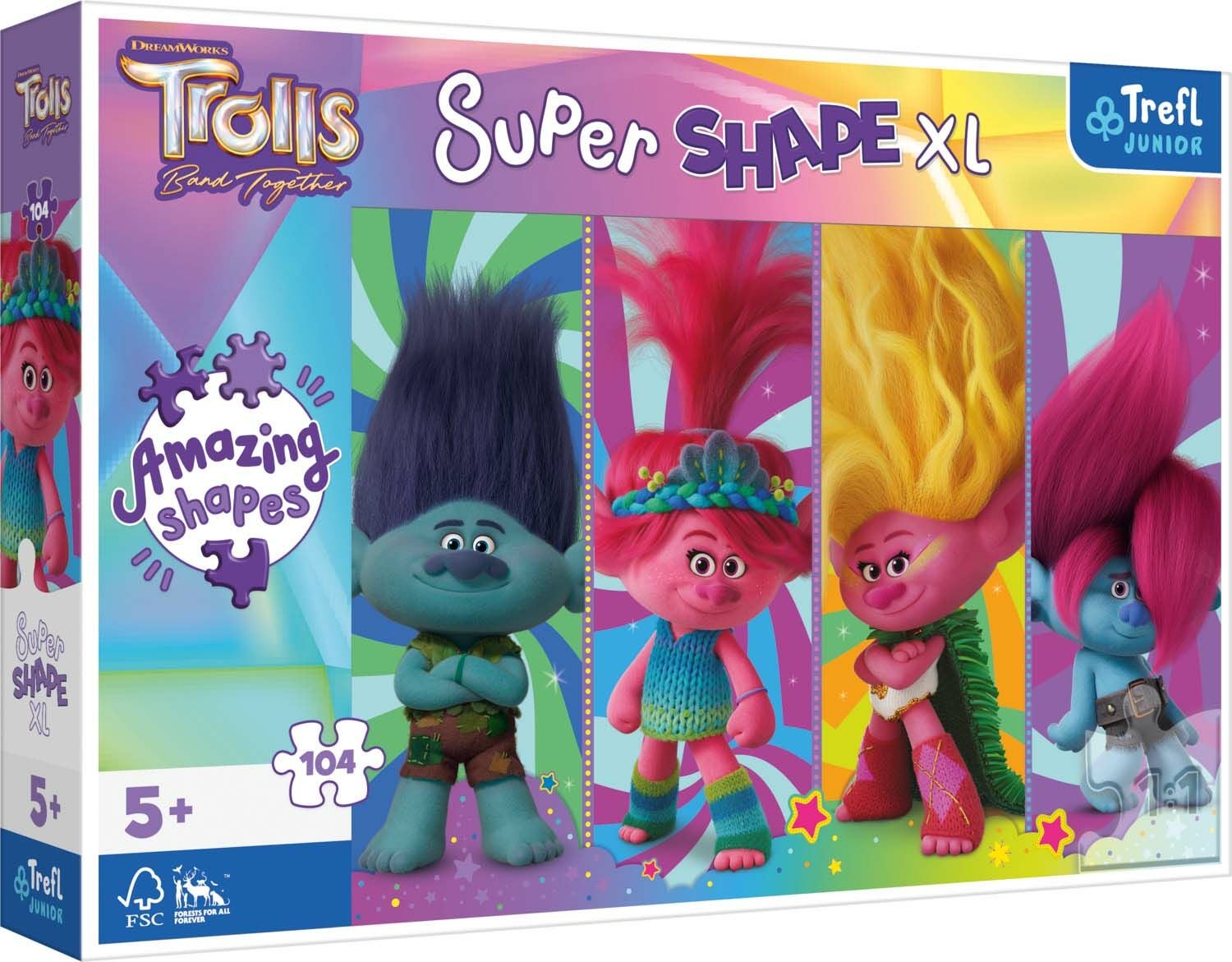 Trefl Junior Trolls 3 XL Pussel 104 Bitar|