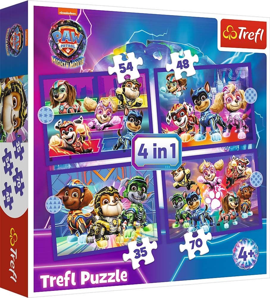 Trefl Paw Patrol The Mighty Movie Pussel 4-i-1|