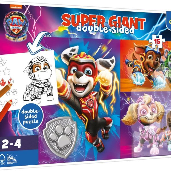 Trefl Primo Paw Patrol The Mighty Movie Super Giant Pussel 15 Bitar|