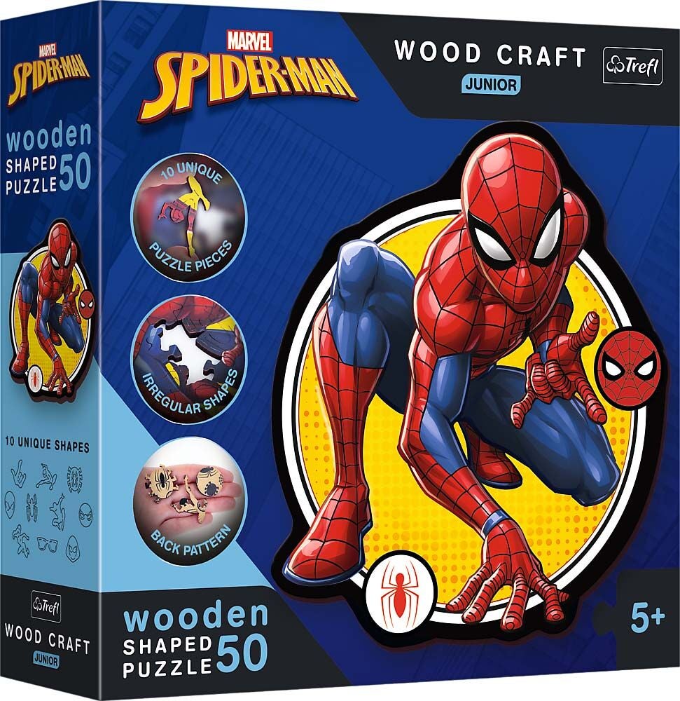 Trefl Wood Craft Junior Spider-Man Pussel 50 Bitar|