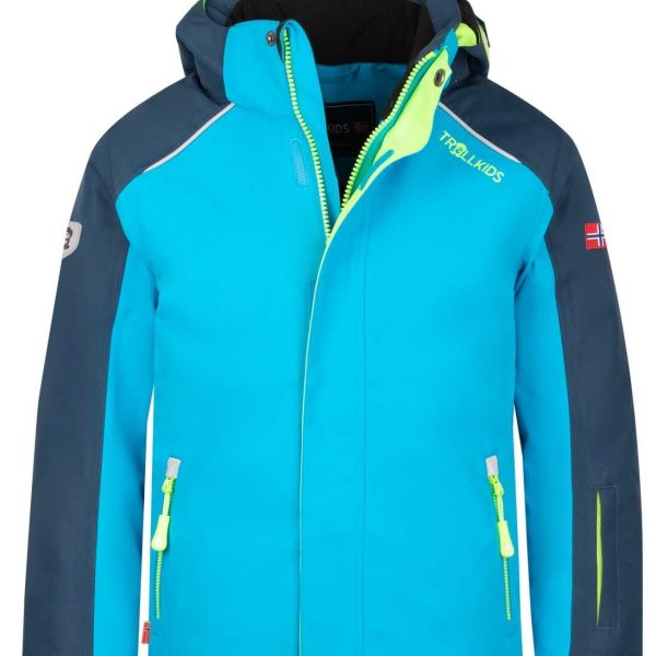 Trollkids Holmenkollen PRO Vinterjacka|Night Sky/Vivid Blue/Cool Lime