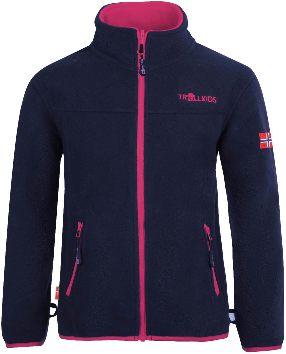 Trollkids Oppdal Fleecejacka|Navy/Magenta