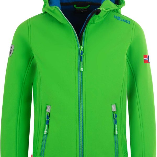 Trollkids Trollfjord Softshelljacka|Bright Green/Medium Blue