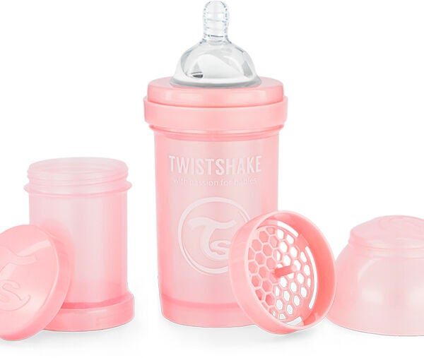 Twistshake Anti-Colic Nappflaska 180 ml|Pearl Pink