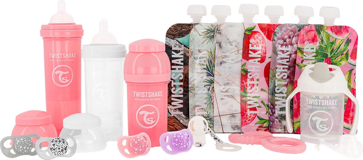 Twistshake Flaskpaket|Rosa/Lila/Vit