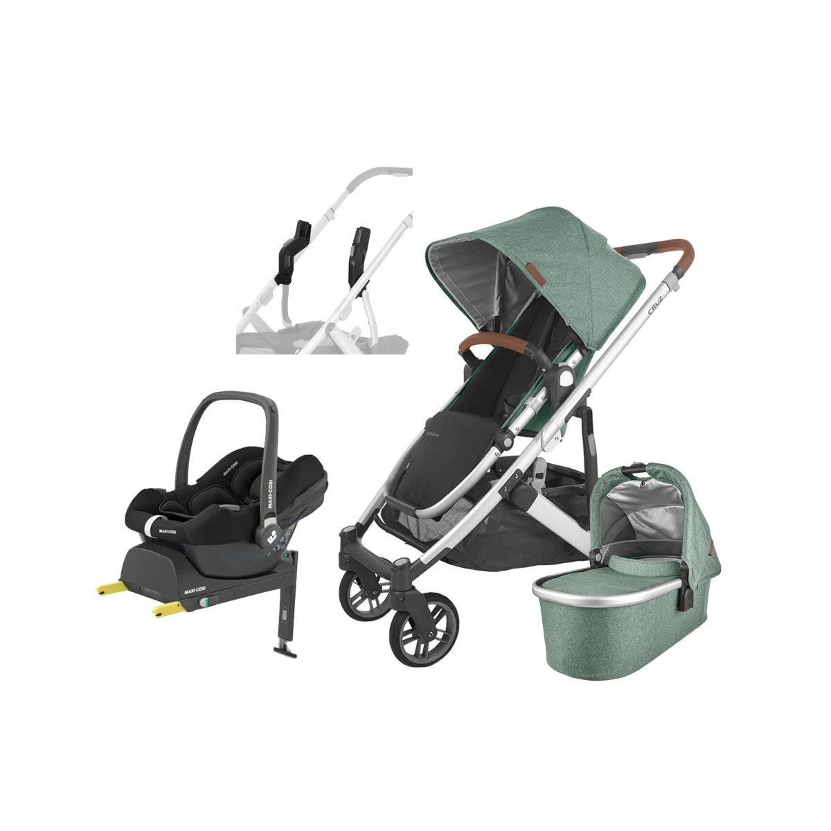 UPPAbaby CRUZ V2 Duovagn inkl. Maxi-Cosi CabrioFix &  Bas