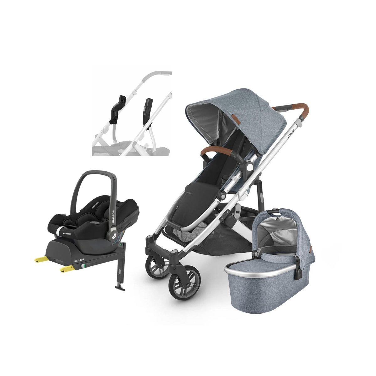 UPPAbaby CRUZ V2 Duovagn inkl. Maxi-Cosi CabrioFix &  Bas