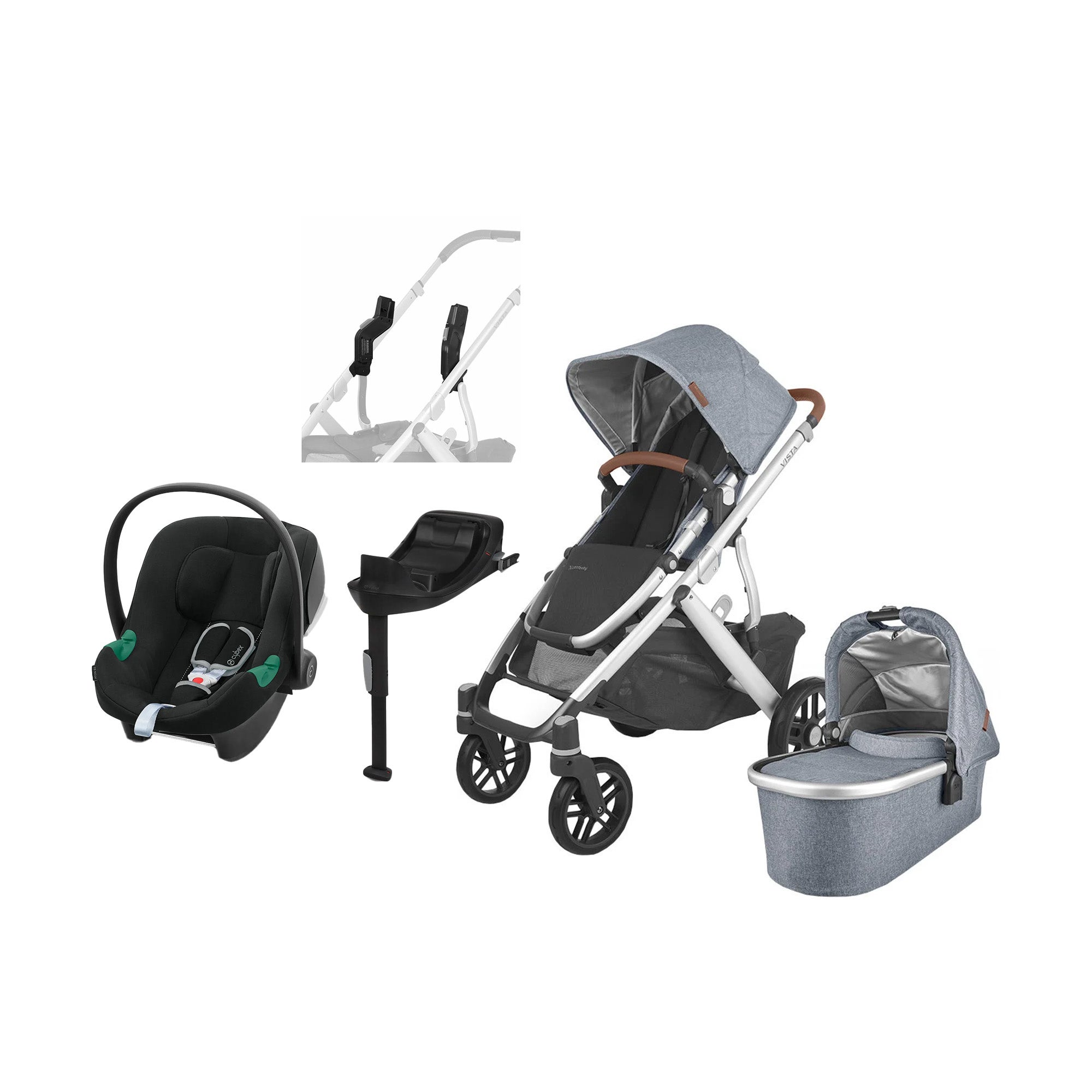 UPPAbaby VISTA V2 Duovagn inkl. Cybex Aton B2 &  Bas