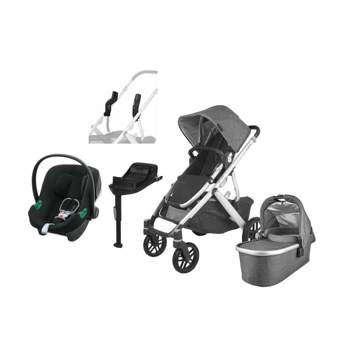 UPPAbaby VISTA V2 Duovagn inkl. Cybex Aton B2 &  Bas