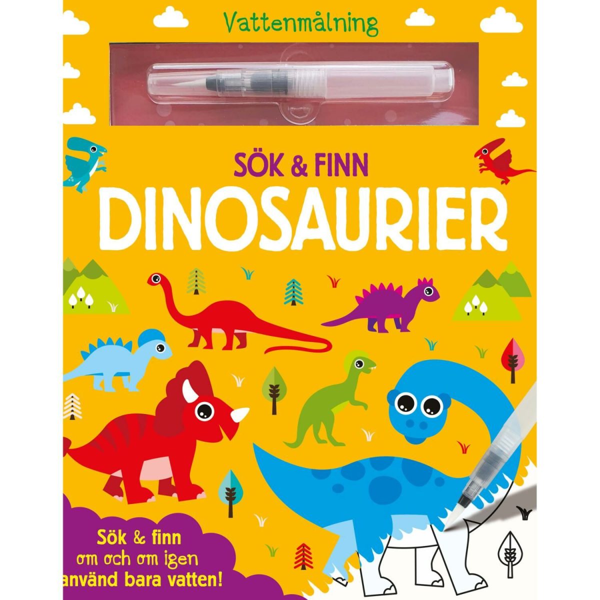 Vattenmålning Sök &  Finn Dinosaurier