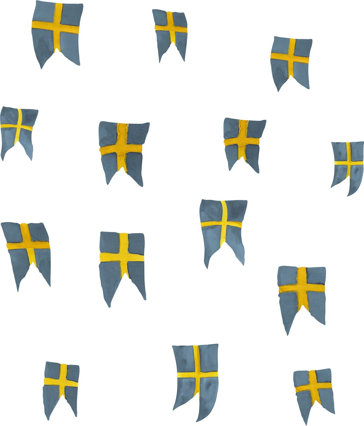 Wallsticker Svensk flagga 14 st|