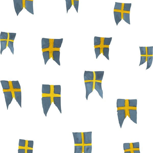 Wallsticker Svensk flagga 14 st|